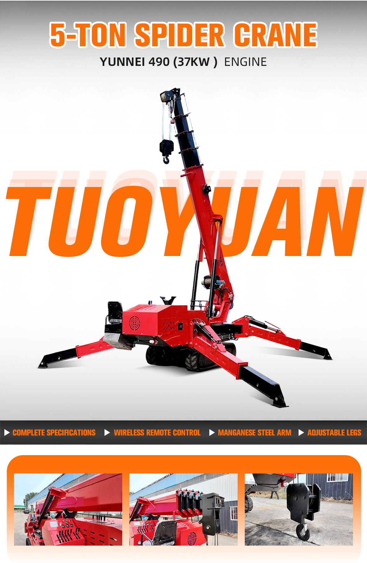 Crawler Spider Crane 2 Ton black real leather wallet